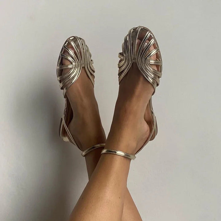 GIULIA & ANTONIO MILANO | VITTORIA SANDALI GIOIELLO DORATI