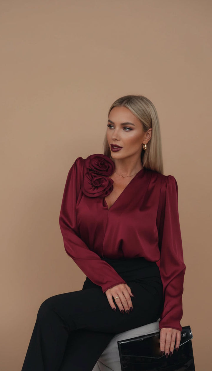 Blusa in satin - Doppio Fiore
