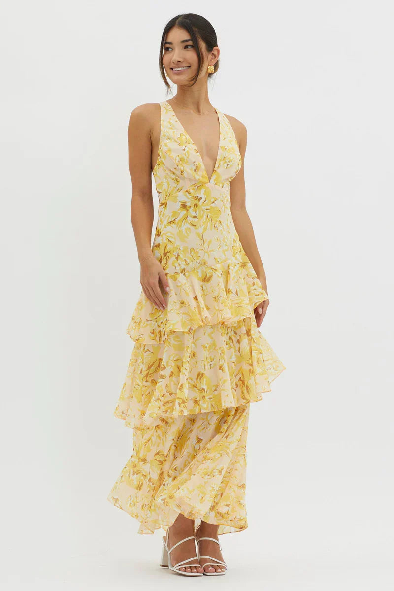 LISA | Abito midi floreale elegante