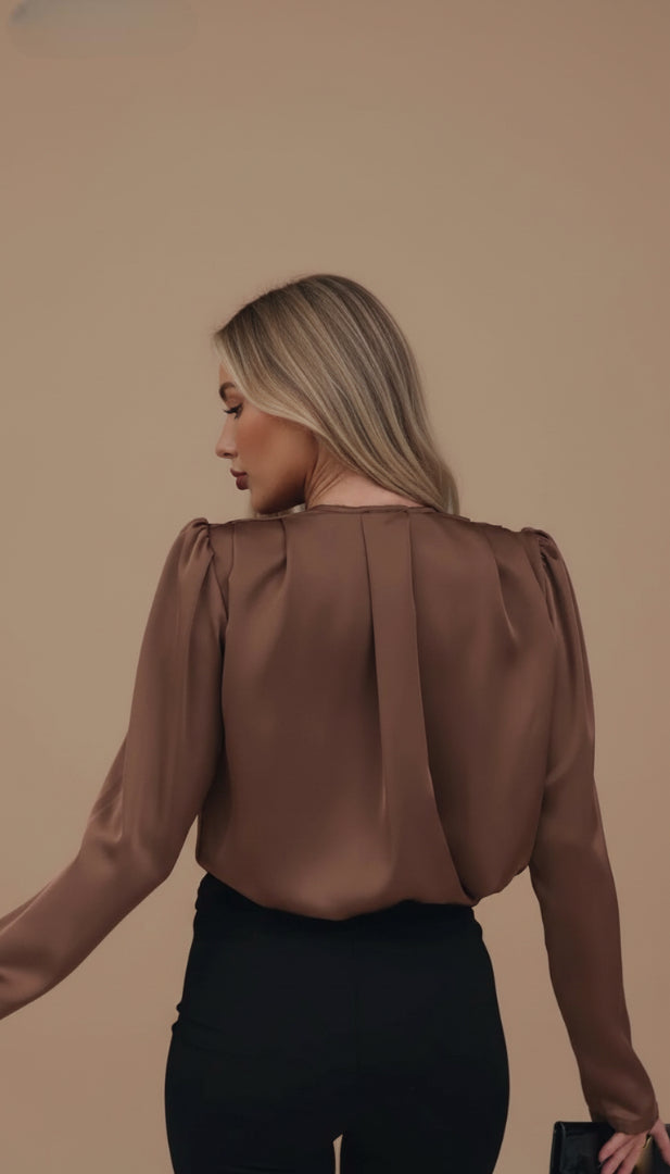 Blusa in satin - Doppio Fiore